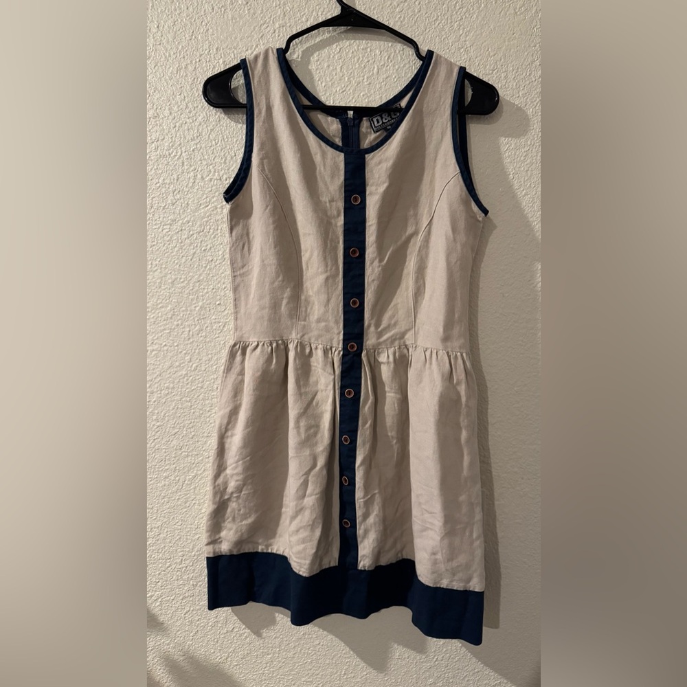 D&G Style Dress in Beige and Navy